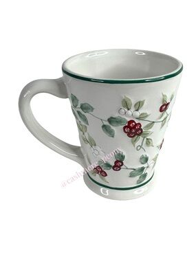 Pfaltzgraff Winterberry Holly Ceramic Tea Coffee Mug Holiday Christmas